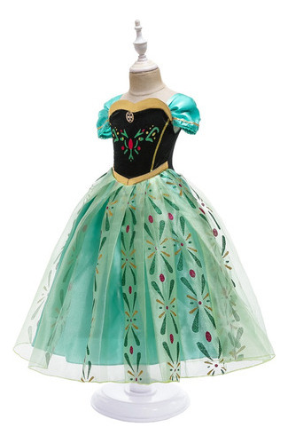 Vestido De Princesa Anna, Frozen For Niñas, Falda Estampada D