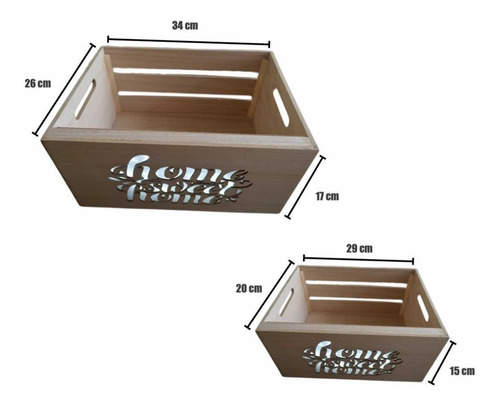 Imagen 3 de 6 de Cajas De Madera Con Luz Led, Cajas Organizadoras, Set De 2