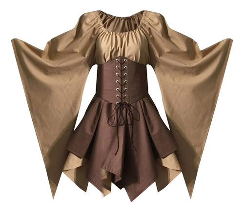 Disfraz Medieval Para Mujer Renaissance Flare Sleeve Corset
