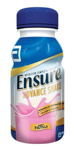 Imagen 1 de 1 de Suplemento en líquido Ensure  Advance omega 3 sabor frutilla en botella de 220mL