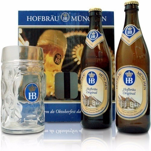 Kit Cerveja Hb Hofbrau Lager - 2 Garrafas + Caneca 500ml