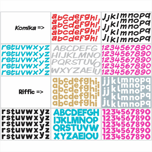 Sticker Vinilo 30x19cm ( Letras Y Números ) X3 + Transfer