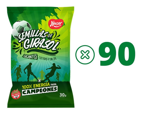 Pipas De Girasol Tostadas Sin Sal X 90 Unidades D 30gr Nusar