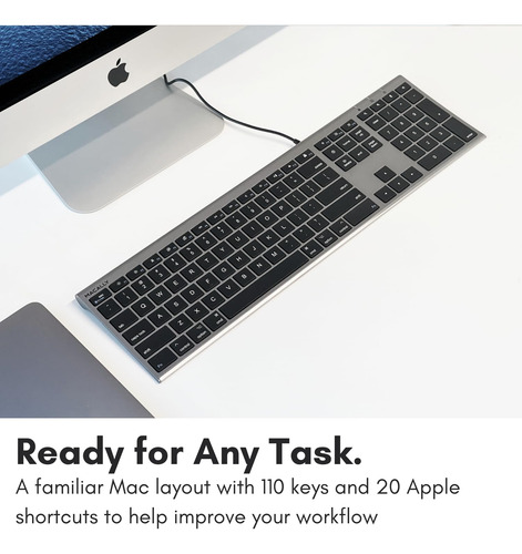 Teclado Usb Macally Ultra Delgado - Gris Espacial