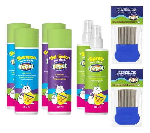 Antipiojos Surerepel Con Árbol De Té Kit Completo Doble 8pzs