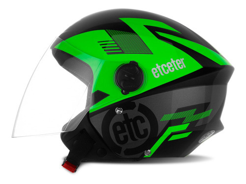 Capacete Moto Aberto Feminino New Liberty 3 Etceter Cor Verde Tamanho do capacete 56