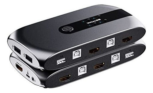 Conmutador Kvm Hdmi 4 Puertos, Unnlink Usb Para 4