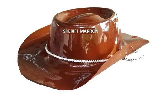 Gorro Sombrero Sheriff Cowboy Plastico X 1