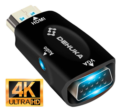 Cable Adaptador Conversor Hdmi A Vga Full Hd Con Audio Compatible Con Monitor Proyector Notebook Pc Dehuka