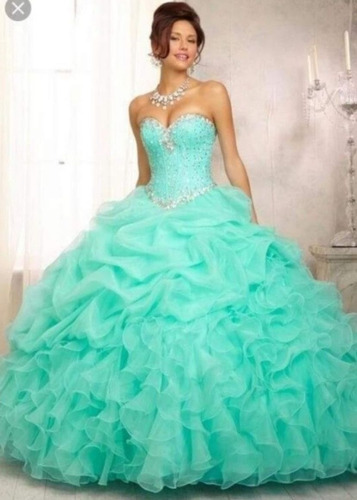 Vestido De 15 Años Color Turquesa!!!!(único Color)