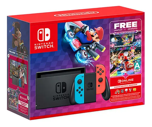 Console Switch V2 32GB + Mario Kart 8 Nintendo | Parcelamento sem