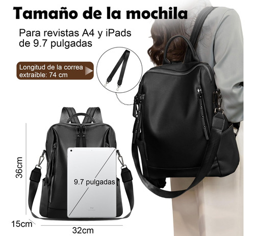 Mochila Para Mujer Cuero Pu,mochila De Viaje Casual Mochila