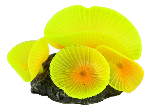 Enfeite De Silicone Soma Coral Mushroom Giant Amarelo
