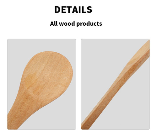 Cucharas Redondas De Madera Para Mezclar Sopa, Té Y Café, 12