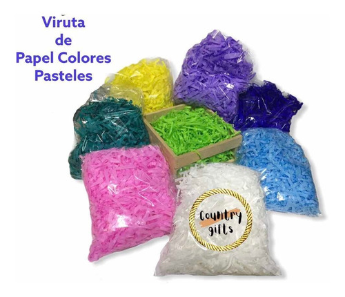 Docena Viruta De Papel Colores Rellenos Desayunos Anchetas