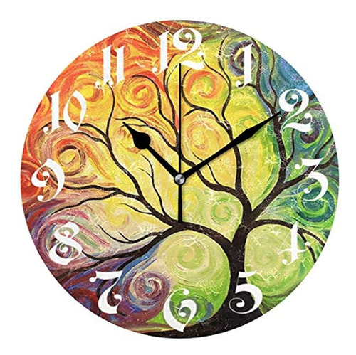 Reloj De Pared Con Diseño De Árbol De La Vida