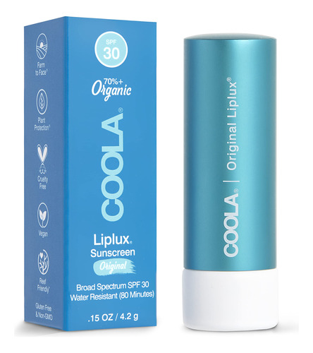 Coola Blsamo Labial Orgnico Liplux Y Protector Solar Con Spf