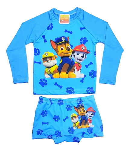 Conjunto Infantil Blusa Uv Sunga Biquini Maiô Proteção Solar