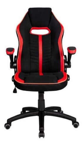 Cadeira Gamer Giratória Preta E Vermelha Pelegrin Pel-3011 Cor Preto e Vermelho Material do estofamento Tecido