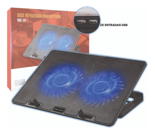 Base Para Notebook C3tech Nbc-50bk 15,6 Polegadas Preto Cor Do Led Azul