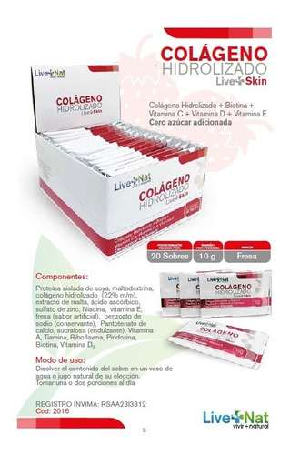 Colágeno Hidrolizado Con Biotina X20 Sobres