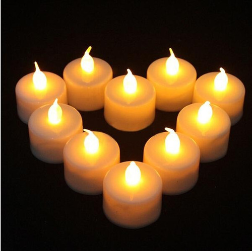 Imagen 2 de 10 de Velas A Pila Pack 12 Unidades - Vela Electrónica Luz Led