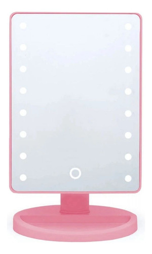 Espelho Camarim Para Maquiagem De Mesa Com Led Portátil Já! Cor Da Moldura Rosa