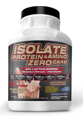 Isolate Protein & Amino Zero Carb F&nt 3,500 Gr 7.7 Lbs Whey Sabor Chocolate