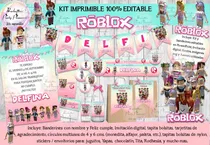 Comprar Kit Imprimible Candy Bar Roblox Pastel 100% Editable