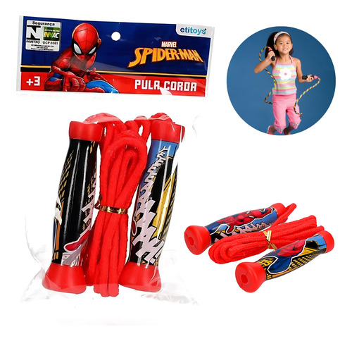 Brinquedo Corda De Pular Infantil Marvel Spider Man 1,95m 