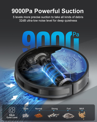 Robot Aspirador D60 9000 Pa Control Wi-fi/app/alexa Mmg