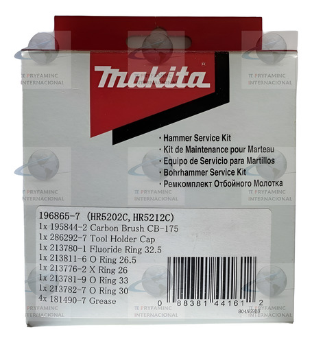 Kit De Servicio Makita 196865-7 1968657 Para Hr5202c,hr5212c