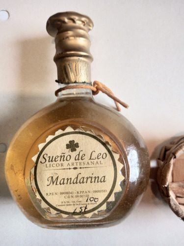 Botellita(petaca)de Licor Mandarina Sueño De Leo Artesanal