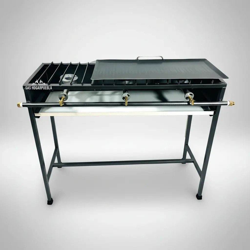 Estufa 3 Quemadores Para Casa/comercio +comal Gris Horneado