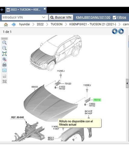 Bisagra Capot Izquierdo Hyundai Original Tucson 2021