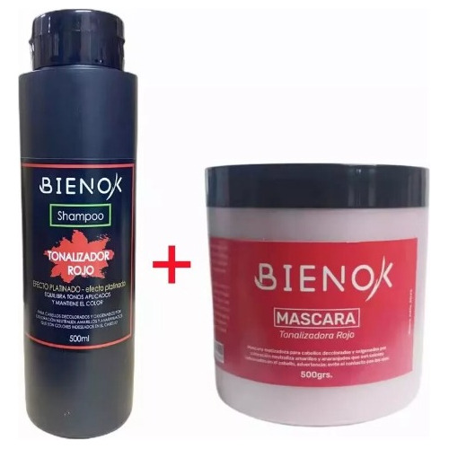 Shampoo Matizador Rojo + Crema Rojo Bienok