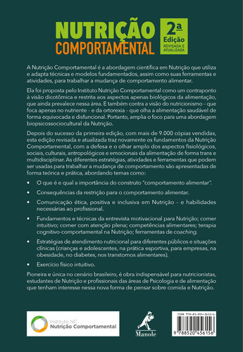 Nutrição Comportamental, De Alvarenga, Marle. Editora Manole, Capa Mole, Edição 1ª Edição - 2018 Em Português
