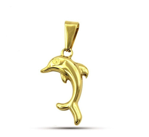 Dije Acero Inox Dorado Delfin Simbolo Proteccion Suerte Eg