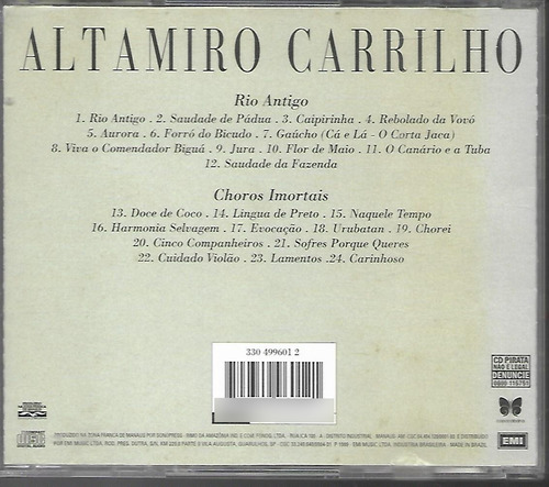 Cd Altamiro Carrilho 2 Em 1 Rio Antigo / Chôros Imortais Estandar (Usado)
