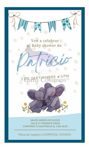 Invitación Digital Baby Shower Niño Fiesta