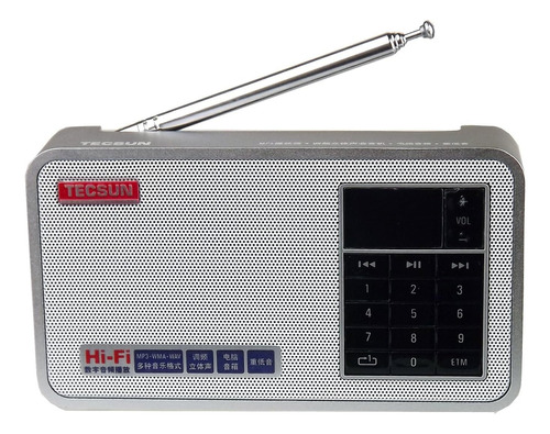 Tecsun X3 Radio Fm Y Altavoz Bluetooth Portátil De Aluminio Color Plateado 110v