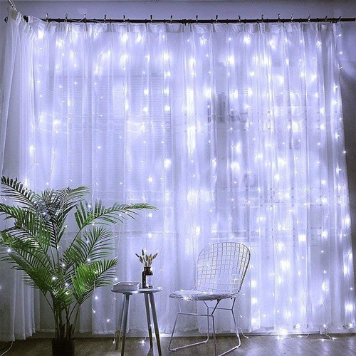 Imagen 4 de 4 de Cortina Led Lluvia Cascada 3x3 Metros Luces Navidad Deco