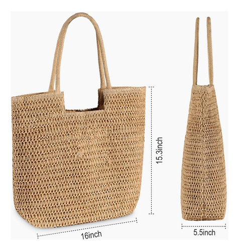 Wantgor Bolsos De Playa De Paja, Bolso De Mano Tejido De De