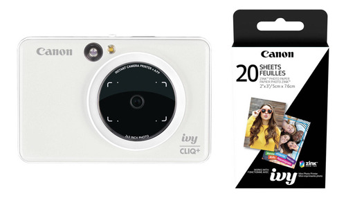 Canon Ivy Cliq+ Instant Camera Printer With 20 Sheets Of Pap