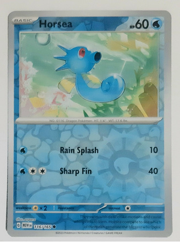 Carta Pokémon Tcg Scarlet & Violet 151 Horsea Reverse 116