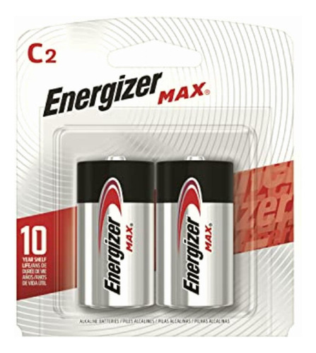 Energizer, Pilas Max Alcalinas C, 2 Pilas, Blanco/rojo