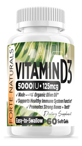 Forte Naturals Vitamina D3 5000 Iu 60 Cápsulas Blandas