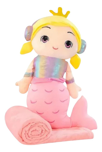 Peluche Manta Almohada, Suave 3 En 1 Infantil Sirena Multicolor