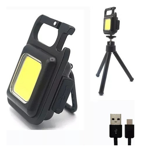 Mini Linterna Led Tipo Llavero Con Trípode Cafini Recargable