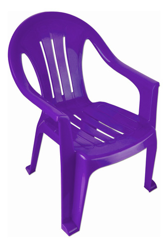 Silla Sillon Infantil Plastica Isabella Con Apoyabrazos Color Violeta